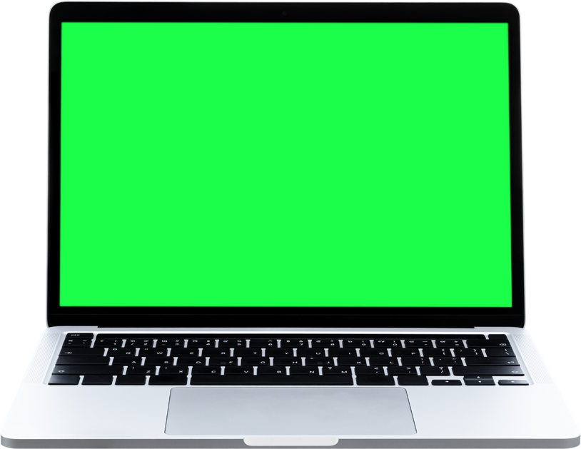 laptop with green screen